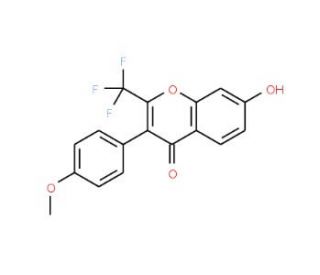 7-Hydroxy-3-(4-methoxy-phenyl)-2-trifluoromethyl-chromen-4-one - chemical structure image