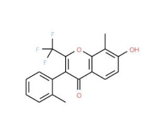 7-Hydroxy-8-methyl-3-o-tolyl-2-trifluoromethyl-chromen-4-one - chemical structure image
