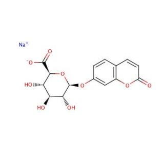 7-Hydroxycoumarin glucuronide sodium salt (CAS 66695-14-5 (non-salt)) - chemical structure image