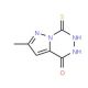 7-Mercapto-2-methyl-5H-pyrazolo[1,5-d][1,2,4]-triazin-4-one - chemical structure image