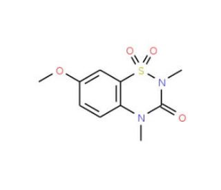 7-Methoxy-2,4-dimethyl-2H-1,2,4-benzothiadiazin-3(4H)-on-1,1-dioxide - chemical structure image