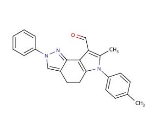 7-Methyl-2-phenyl-6-p-tolyl-2,4,5,6-tetrahydro-pyrrolo[2,3-g]indazole-8-carbaldehyde (CAS 556112-31-3) - chemical structure i