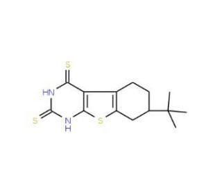 7-tert-butyl-2-mercapto-5,6,7,8-tetrahydro[1]benzothieno[2,3-d]pyrimidine-4(3H)-thione - chemical structure image