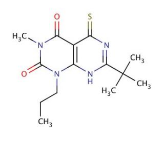 7-tert-butyl-5-mercapto-3-methyl-1-propylpyrimido[4,5-d]pyrimidine-2,4(1H,3H)-dione - chemical structure image