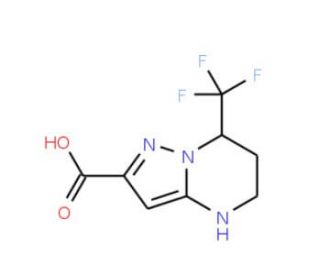 7-Trifluoromethyl-4,5,6,7-tetrahydro-pyrazolo[1,5-a]pyrimidine-2-carboxylic acid - chemical structure image