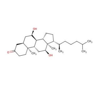 7&alpha;,12&alpha;-Dihydroxy-5&beta;-cholestan-3-one - chemical structure image
