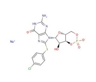 8-(4-Chlorophenylthio)guanosine 3&prime;,5&prime;-cyclic Monophosphate sodium salt (CAS 51239-26-0) - chemical structure image