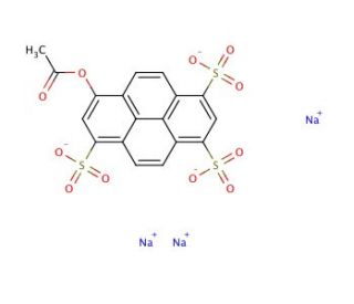 8-Acetoxypyrene-1,3,6-trisulfonic acid trisodium salt (CAS 115787-83-2) - chemical structure image
