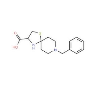 8-Benzyl-1-thia-4,8-diazaspiro[4.5]decane-3-carboxylic acid (CAS 55944-38-2) - chemical structure image