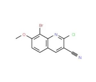8-Bromo-2-chloro-7-methoxyquinoline-3-carbonitrile (CAS 948291-24-5) - chemical structure image