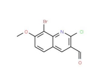 8-Bromo-2-chloro-7-methoxyquinoline-3-carboxaldehyde (CAS 136812-28-7) - chemical structure image