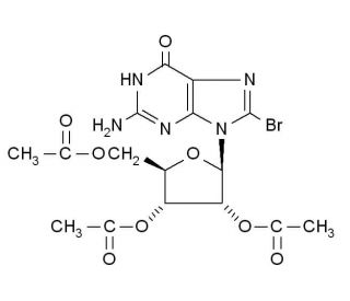 8-Bromo-2&prime;,3&prime;,5&prime;-tri-O-acetylguanosine (CAS 15717-45-0) - chemical structure image
