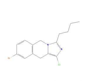 8-Bromo-3-butyl-1-chloro-5,10-dihydroimidazo[1,5-b]isoquinoline (CAS 1246820-05-2) - chemical structure image