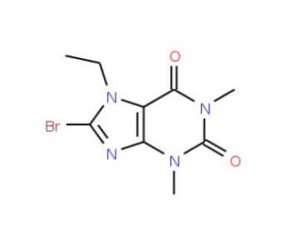 8-Bromo-7-ethyl-1,3-dimethyl-2,3,6,7-tetrahydro-1H-purine-2,6-dione (CAS 17801-69-3) - chemical structure image