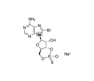 8-Bromoadenosine 3&prime;,5&prime;-cyclic Monophosphothioate, Sp-Isomer sodium salt (CAS 127634-20-2) - chemical structure image