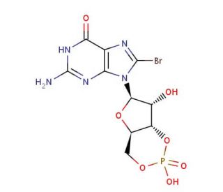 8-Bromoguanosine 3&prime;, 5&prime; -cyclic monophosphoric acid (CAS 31356-94-2) - chemical structure image