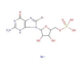 8-Bromoguanosine 5&prime;-monophosphate sodium salt (CAS 102213-02-5) - chemical structure image