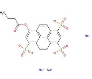 8-Butyryloxypyrene-1,3,6-trisulfonic acid trisodium salt - chemical structure image