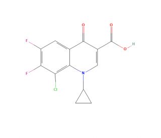 8-Chloro-1-cyclopropyl-6,7-difluoro-1,4-dihydro-4-oxo-3-quinolinecarboxylic Acid (CAS 101987-89-7) - chemical structure image