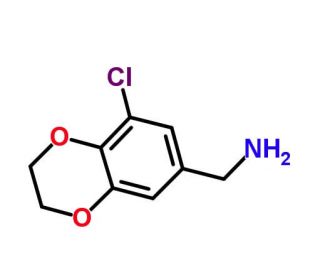 (8-chloro-2,3-dihydro-1,4-benzodioxin-6-yl)methylamine (CAS 923215-34-3) - chemical structure image