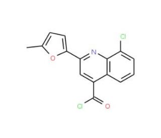 8-chloro-2-(5-methyl-2-furyl)quinoline-4-carbonyl chloride - chemical structure image
