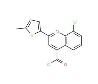 8-chloro-2-(5-methyl-2-thienyl)quinoline-4-carbonyl chloride - chemical structure image