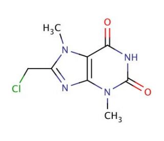 8-(chloromethyl)-3,7-dimethyl-2,3,6,7-tetrahydro-1H-purine-2,6-dione - chemical structure image