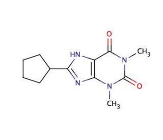 8-Cyclopentyl-1,3-dimethylxanthine (CAS 35873-49-5) - chemical structure image