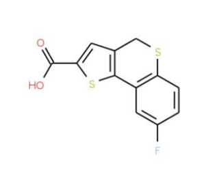 8-fluoro-4H-thieno[3,2-c]thiochromene-2-carboxylic acid - chemical structure image