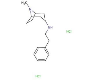 (8-Methyl-8-aza-bicyclo[3.2.1]oct-3-yl)-phenethyl-amine dihydrochloride - chemical structure image