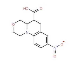 8-nitro-1,2,4,4a,5,6-hexahydro[1,4]oxazino[4,3-a]quinoline-5-carboxylic acid - chemical structure image
