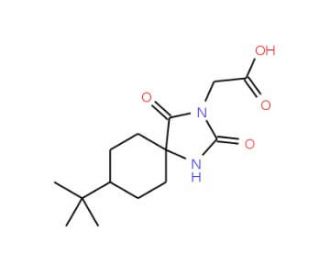 (8-tert-butyl-2,4-dioxo-1,3-diazaspiro[4.5]dec-3-yl)acetic acid - chemical structure image