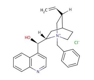 (8S,9R)-(&minus;)-N-Benzylcinchonidinium chloride (CAS 69257-04-1) - chemical structure image