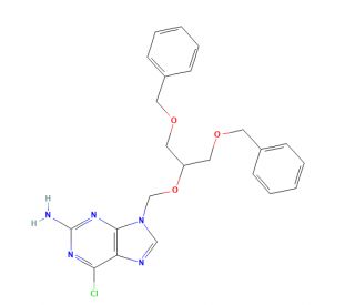 9-[[2-Benzyloxy-1-(benzyloxymethyl)-ethoxy]-methyl]-6-chloroguanine (CAS 84222-47-9) - chemical structure image