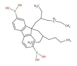 [9,9-Bis(2-ethylhexyl)-9H-fluorene-2,7-diyl]bisboronic acid (CAS 264615-47-6) - chemical structure image