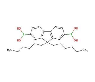 9,9-Dihexylfluorene-2,7-diboronic acid (CAS 203927-98-4) - chemical structure image