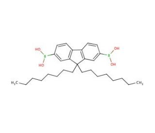 9,9-Dioctylfluorene-2,7-diboronic acid (CAS 258865-48-4) - chemical structure image