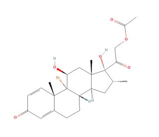 9-Bromo-11&beta;,17,21-trihydroxy-16&alpha;-methyl-pregna-1,4-diene-3,20-dione 21-Acetate (CAS 13796-49-1) - chemical structure image