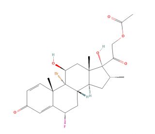9-Bromo-6&alpha;-fluoro-11&beta;,17,21-trihydroxy-16&alpha;-methyl-pregna-1,4-diene-3,20-dione 21-Acetate (CAS 1997-73-5) - chemical structure