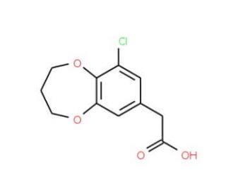(9-Chloro-3,4-dihydro-2H-benzo[b][1,4]dioxepin-7-yl)-acetic acid - chemical structure image