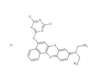 9-Diethylamino-5-(4,6-dichloro-s-triazinyl)-9H-benzo[a]phenoxazine Chloride (CAS 28249-90-3) - chemical structure image
