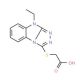 (9-Ethyl-9H-benzo[4,5]imidazo-[2,1-c][1,2,4]triazol-3-ylsulfanyl)-acetic acid - chemical structure image