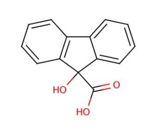 9-Hydroxy-9-fluorenecarboxylic acid (CAS 467-69-6) - chemical structure image