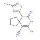 9-imino-7-mercapto-10-(4-methyl-1,3-thiazol-2-yl)-8-azaspiro[4.5]dec-6-ene-6-carbonitrile - chemical structure image