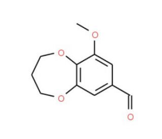 9-Methoxy-3,4-dihydro-2H-benzo[b][1,4]dioxepine-7-carbaldehyde - chemical structure image