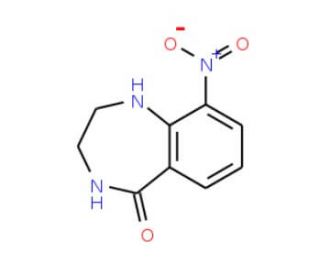 9-Nitro-1,2,3,4-tetrahydro-5H-1,4-benzodiazepin-5-one (CAS 328546-65-2) - chemical structure image