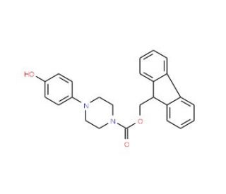 9H-Fluoren-9-ylmethyl 4-(4-hydroxyphenyl)-tetrahydro-1(2H)-pyrazinecarboxylate - chemical structure image