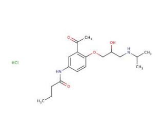 Acebutolol Hydrochloride (CAS 34381-68-5) - chemical structure image