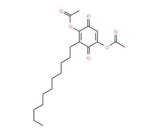 Acetic acid 4-acetoxy-3,6-dioxo-5-undecyl-cyclohexa-1,4-dienyl ester - chemical structure image