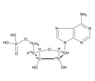 Adenosine 5&prime;-Monophosphate-13C5 (CAS 61-19-8) - chemical structure image